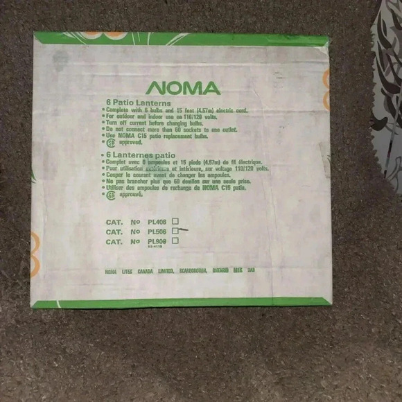Vintage NOMA Patio Lights-3 Wire Strings-7 Lanterns-Box-Parts Lot/Untested  Part - Picture 6 of 6
